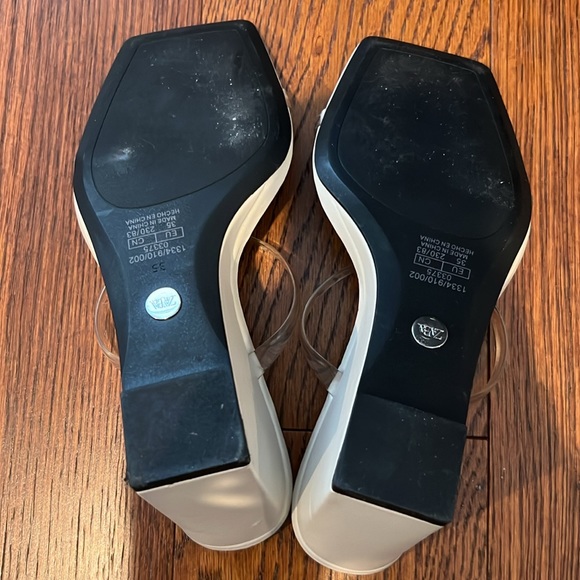 Zara White Clear Strap Wedge - Picture 5 of 5